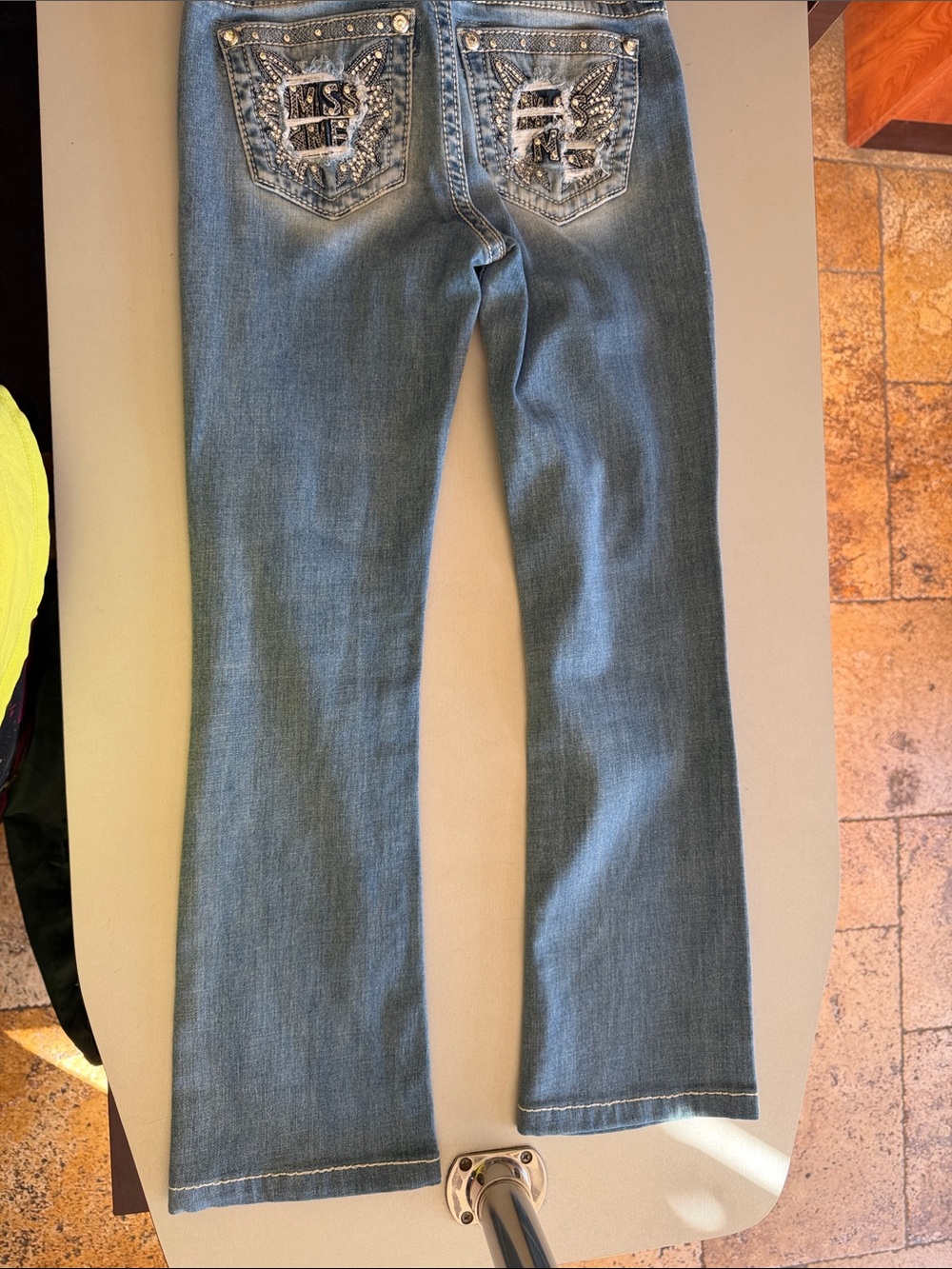 Miss Me Blue Embellished Back-Pocket Flare Jeans